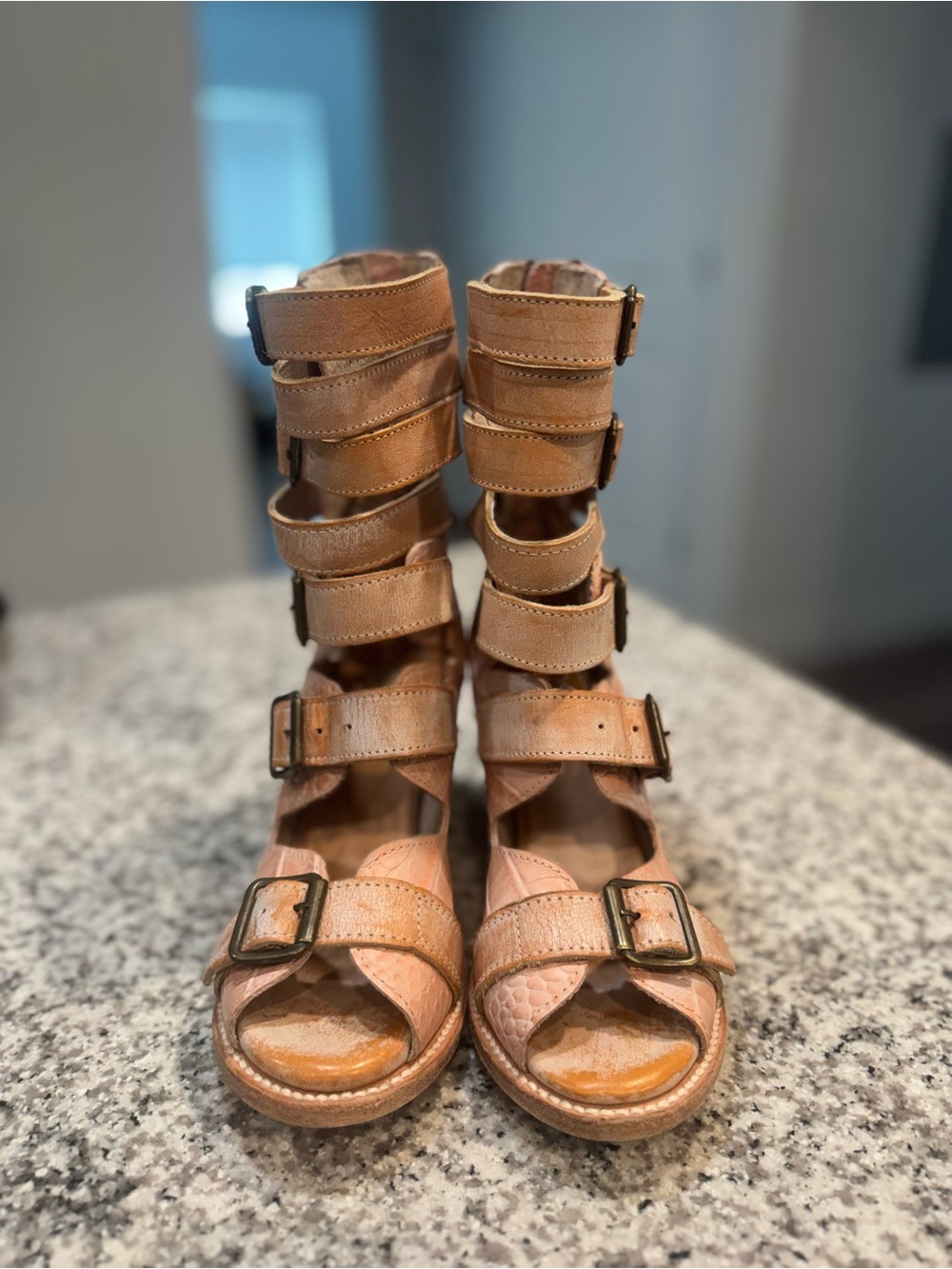 Freebird Pink Snake Bond Strappy Sandals